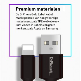 DrPhone Kevlar Pro® - 2 Meter TPE USB-C Kabel + 2 Poorten Thuislader - Voor Type-C Aansluiting (Tablet/Smartphone) - Zwart