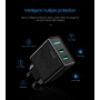 DrPhone Kevlar Pro® - 2 Metre TPE USB-C Cable + 2 Port Home Charger - For Type-C Connection (Tablet/Smartphone) - Black