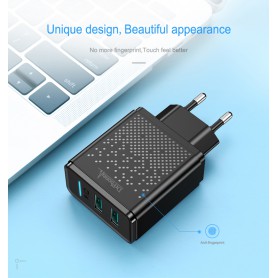 DrPhone Kevlar Pro® - 2 Metre TPE USB-C Cable + 2 Port Home Charger - For Type-C Connection (Tablet/Smartphone) - Black