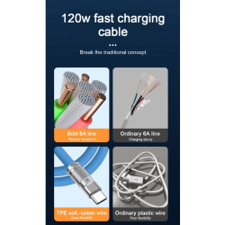 DrPhone LSC USB-C Kabel 1M – Compatibel met Lightning – 120W 6A – Siliconen – LED Indicator – Oranje