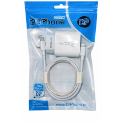 DrPhone PDK Lunar - 20W Thuislader + 1 Meter USB-C naar 8 Pin Kabel 5V - Geschikt voor smartphones en tablets