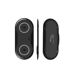 DrPhone Compaq - 2 in 1 Draadloze QI Lader voor o.a. Apple Watch 5 / 4 + iPhone 11 – 10W Lader - Wit