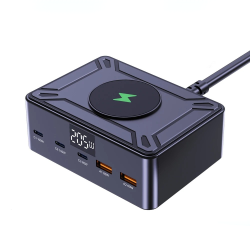 DrPhone SmartC12 - 190W GaN Oplaadstation 6-in-1 – USB-C PD 100W PPS Snellader met Draadloos 15W voor Tablet/Laptop/Smartphone