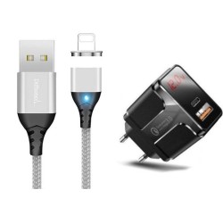 DrPhone OPS 2 18W Lader + 2M Magnetische Kabel Compatibel met Lightning – Compatibel met iPhone iPad