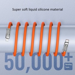 DrPhone LSC USB-C kabel 120W 6A snel opladen + data 2 meter wit – Compatibel met Lightning Apple iPad & iPhone
