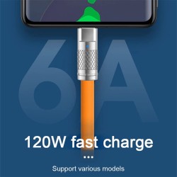 DrPhone LSC USB-C kabel 120W 6A snel opladen + data 2 meter wit – Compatibel met Lightning Apple iPad & iPhone
