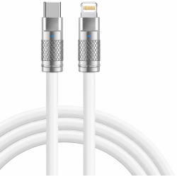 DrPhone LSC USB-C cable 120W 6A fast charging + data 2 metres white – Compatible with Lightning Apple iPad & iPhone