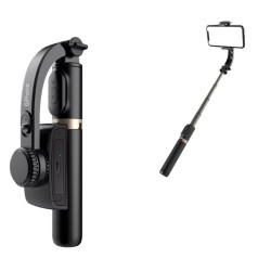 DrPhone Q08 Smartphone Gimbal – Bluetooth Stabilisator met Tripod en 360° Rotatie - Zwart