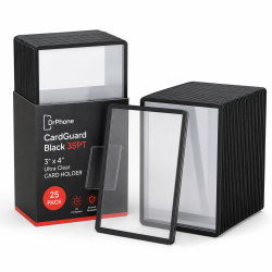 DrPhone CardGuard Black 35PT – 25x 3x4 Inch TCG Toploaders – Zwarte Kaartbeschermers voor Pokémon & Trading Cards