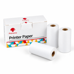 DrPhone Q12 Thermisch Papier – 3 Rollen 53 mm x 6,5 m – Wit Niet Zelfklevend – Compatibel met Phomemo en Memoking