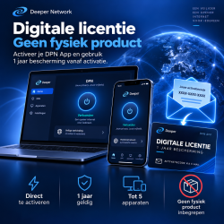 Deeper Network DPN App – 1 Jaar Licentie – Tot 5 Apparaten – iOS, Android, Windows & Linux
