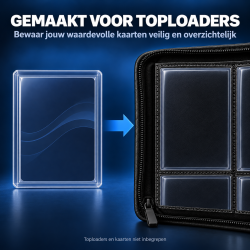 NorthSeaTCG ToploaderVault 252 – Toploader Binder met Ritssluiting – 252 Vakken – PU-Leder – Zwart