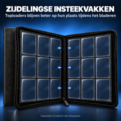 NorthSeaTCG ToploaderVault 252 – Toploader Binder met Ritssluiting – 252 Vakken – PU-Leder – Zwart