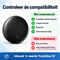 DrPhone TrackOne G1 Bluetooth Tracker – Google Find Hub – IP66 – Zwart – GPS trackers