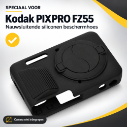 DrPhone CamShield FZ55 – Siliconen Camera Hoes voor Kodak PIXPRO FZ55 – Beschermcase – Zwart