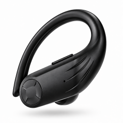 DrPhone AeroTalk B5 – Bluetooth 5.0 Headset met Oorhaak – Microfoon – 14mm Speaker – Laadstandaard – Zwart