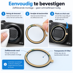 DrPhone LensGuard UV Filter – Zelfklevende Lensbeschermer – Compatibel met Canon G7 X Mark II / III, G5 X, G9 X en