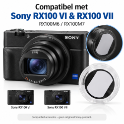 DrPhone LensGuard UV Filter – Compatibel met Sony RX100 VI / RX100 VII – Zelfklevende Lensbeschermer
