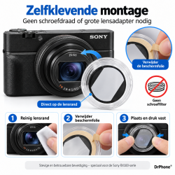 DrPhone LensGuard UV Filter – Compatibel met Sony RX100 VI / RX100 VII – Zelfklevende Lensbeschermer