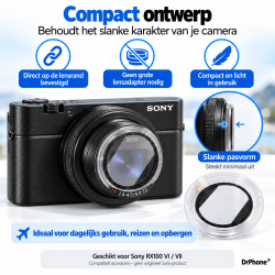 DrPhone LensGuard UV Filter – Compatibel met Sony RX100 VI / RX100 VII – Zelfklevende Lensbeschermer