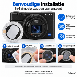 DrPhone LensGuard UV Filter – Compatibel met Sony RX100 VI / RX100 VII – Zelfklevende Lensbeschermer