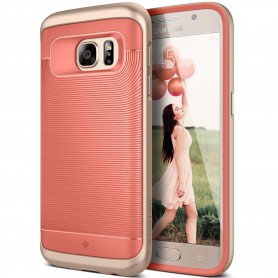 Caseology ® Wavelength Series Shock Proof Grip Cover Samsung S7 Case Coral Pink + S7 Screen Protector
