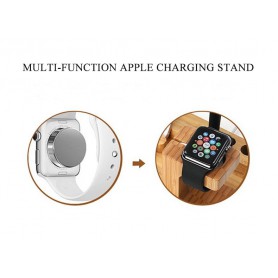 Deluxe Edition Apple Watch 38mm / 42mm Luxe Bamboo Echt Houten Premium Stand Houder / iPhone 6 / SE / 5 / Pennen 
