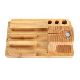 Deluxe Edition Apple Watch 38mm / 42mm Luxe Bamboo Echt Houten Premium Stand Houder / iPhone 6 / SE / 5 / Pennen 