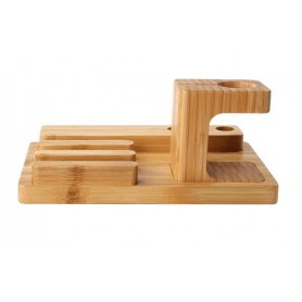 Deluxe Edition Apple Watch 38mm / 42mm Luxe Bamboo Echt Houten Premium Stand Houder / iPhone 6 / SE / 5 / Pennen 