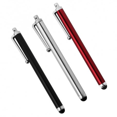 Luxe Stylus Pen met Clip Universeel Tablet / Smartphone - Zwart