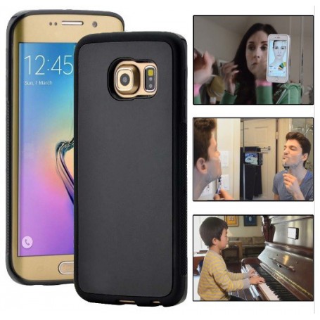 reflecteren Sitcom monster Anti Gravity Samsung Galaxy S6 Edge Case Unieke Bescherming - Zwart +  Screen Protector