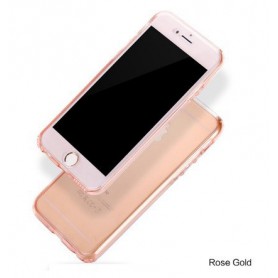 iPhone 7 Dual TPU Case 360 Graden Cover 2 in 1 Transparant Rose Gold