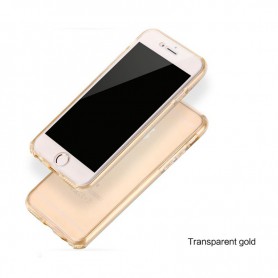iPhone 7 Dual TPU Case 360 Graden Cover 2 in 1 Transparant Goud