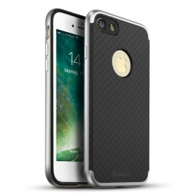 iPaky Premium Hybrid Armor Case iPhone 7 Plus - Silver Shine + iPhone 7 Plus Premium Schermfolie