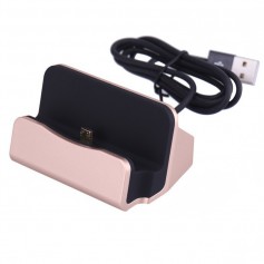 Premium Micro USB / S7 / S7 Edge / HUAWEI / Nexus / HTC Desktop Luxe Premium Docking Station Sync Oplader - Rose Goud