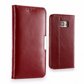 iPhone SE / 5S / 5 KLD Royale 100% Echt Leder Premium Wallet Case Eclipse Red