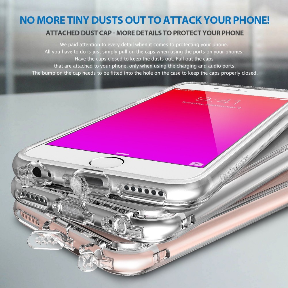 Eerbetoon Trek Rudyard Kipling Rearth Ringke Fusion® iPhone 6S PLUS / 6 PLUS Transparante Case Rose Gold +  Gratis Ringke