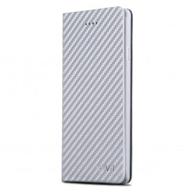 iPhone 7+ plus X-Level Wallet Carbon Style Portemonnee Case - Zilver