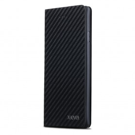 iPhone 7 X-Level Wallet Carbon Style Portemonnee Case - Zwart