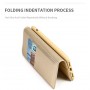 iPhone 7+ plus X-Level Wallet Carbon Style Portemonnee Case - Goud