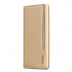 iPhone 7+ plus X-Level Wallet Serie 2 Carbon Style Portemonnee Case - Goud