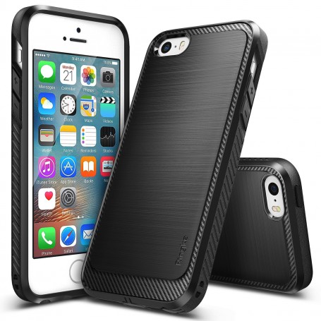 Rearth® Ringke Onyx Drop Proof Slim Case iPhone SE / 5S / 5 - Black + Ringke HD Schermfolie