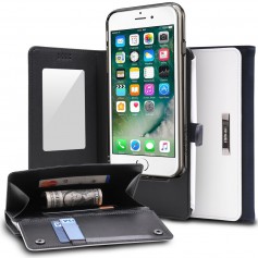 Rearth WALLET Portemonnee Case Ringke iPhone 7 - Wit & Blauw