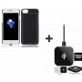 iPhone 8 /  7 -  3 in 1 set Draadloos Opladen Wireless Premium Transparante Receiver Case Night Shade + DUAL QI Oplaadpad