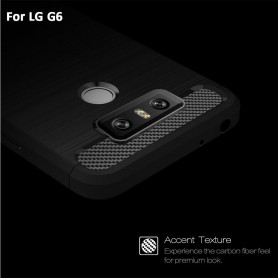 LG G6 Carbon Fiber Style TPU Case Zwart