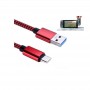 Reversible 1 Meter USB Type - C EXTRA sterk woven Laad en datakabel - Rood