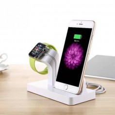 2 in 1 Luxe Docking Station + Apple Watch 1 / 2 Dock Stand Premium Edition - Infinity White