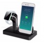 2 in 1 Luxe Docking Station + Apple Watch 1 / 2 Dock Stand Premium Edition - Eclipse Black