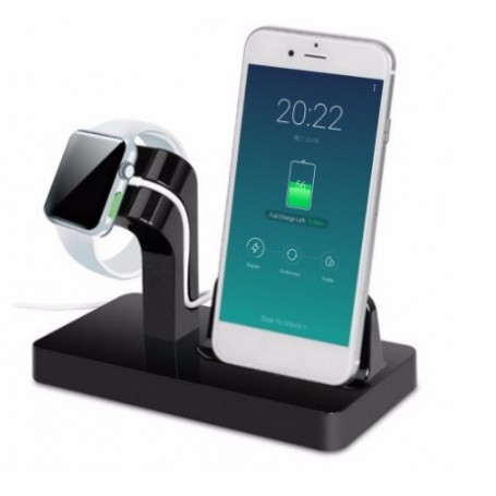 2 in 1 Luxe Docking Station + Apple Watch 1 / 2 Dock Stand Premium Edition - Eclipse Black