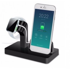 2 in 1 Luxe Docking Station + Apple Watch 1 / 2 Dock Stand Premium Edition - Eclipse Black